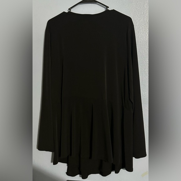 Lane Bryant black crossover knit and long sleeve top - Picture 2 of 3